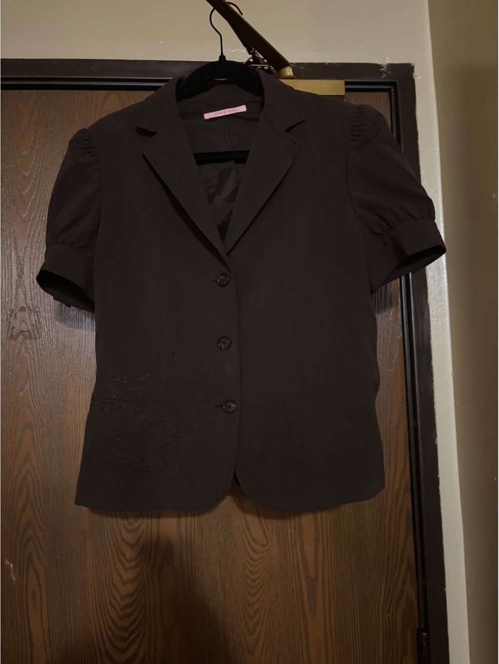Brown Short-Sleeve Preppy Fall Blazer